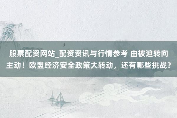 股票配资网站_配资资讯与行情参考 由被迫转向主动！欧盟经济安全政策大转动，还有哪些挑战？